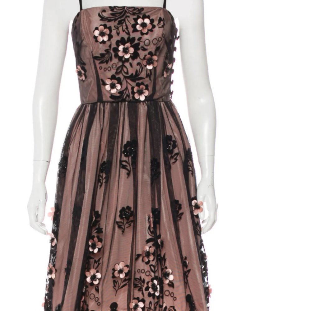 RED VALENTINO Floral Print Knee-Length Dress